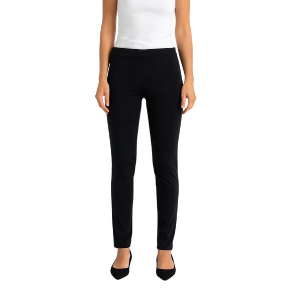 Eileen Fisher Low Rise Slim Stretch Ponte Pants Black 30" Inseam size M/M - Picture 1 of 7